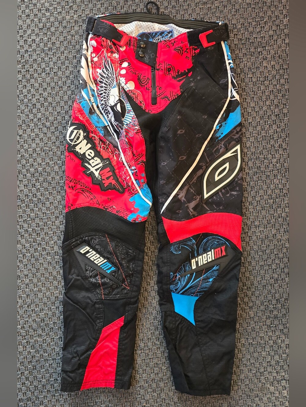 O'Neal MX BMX Pants — Black, Red & Blue